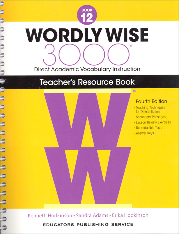 Wordly Wise 3000 4th Edition Teacher Resource Book 12