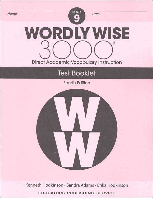 Wordly Wise 3000 4th Edition Test Book 9 | Educators Publishing Service ...