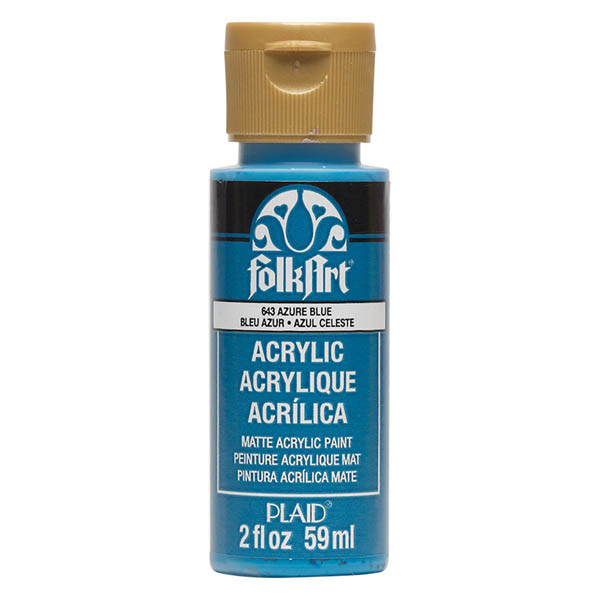 Folkart Color Acrylic Paint Azure Blue - 2 Oz 