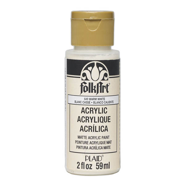 Folkart Color Acrylic Paint Warm White - 2 oz | Plaid Enterprises