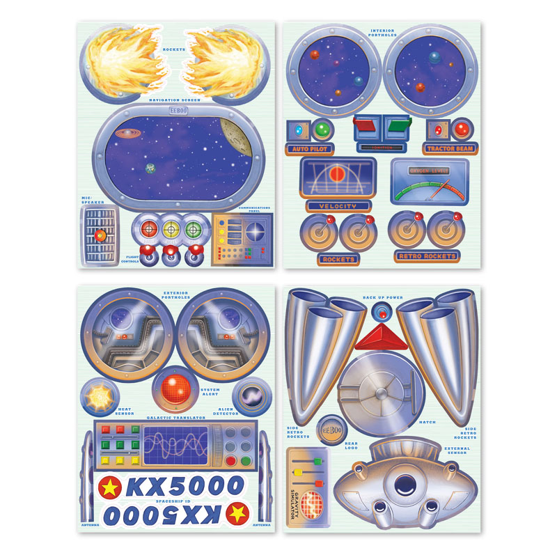 Spaceship Pretend Play Stickers | eeBoo