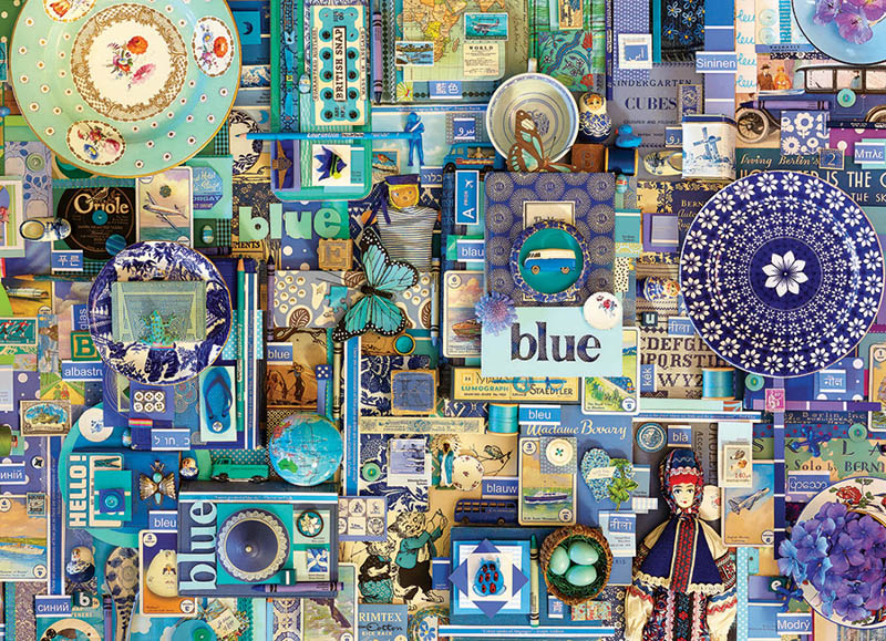 Blue Collage Jigsaw Puzzle (1000 piece) | Cobble Hill ...