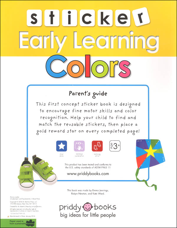 Colors Sticker Early Learning Activity Book | Priddy Books | 9780312520168