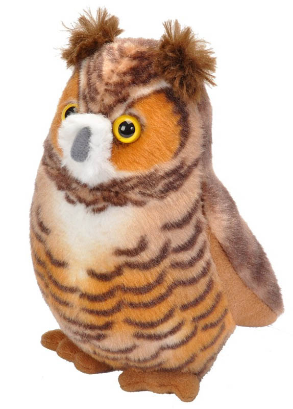 Audubon Bird: Great Horned Owl Plush With Real Bird Call