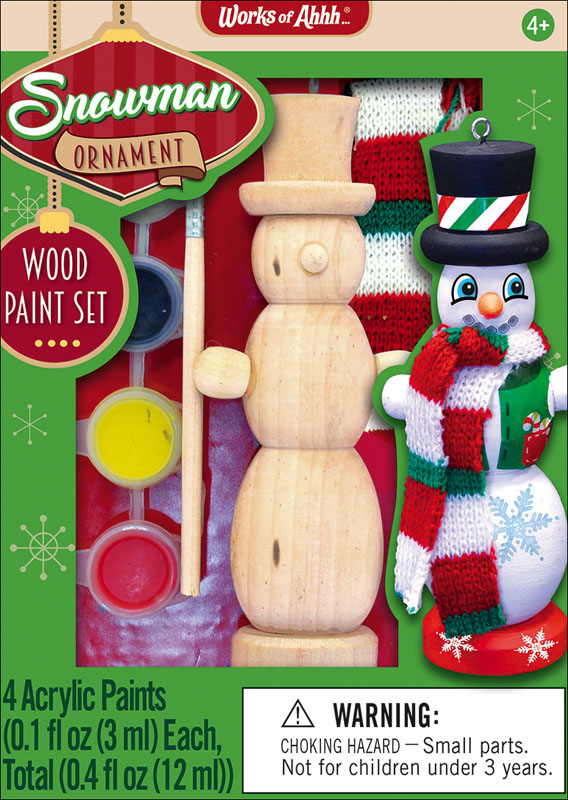 Mini Snowman Wood Ornament & Paint Kit