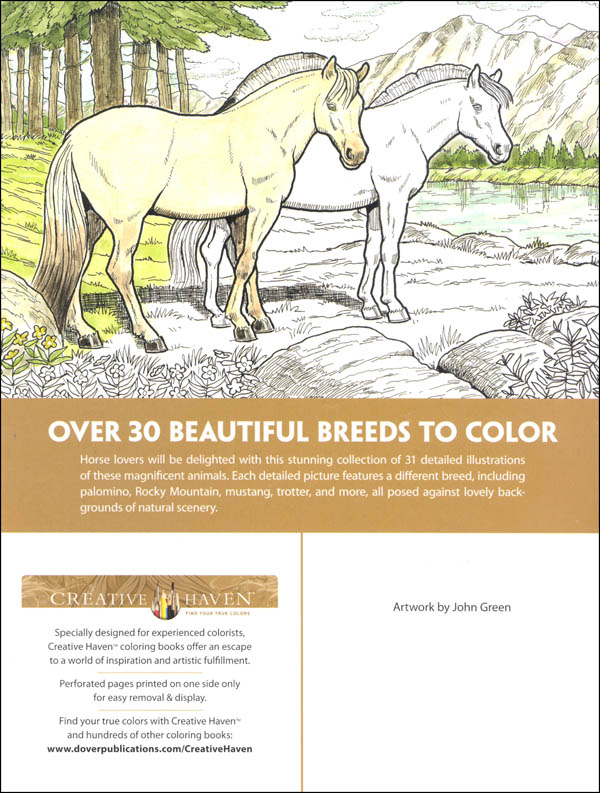 Great Horses Coloring Book (Creative Haven) Dover Publications