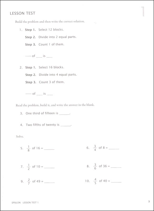MathUSee Epsilon Level Up Set Demme Learning