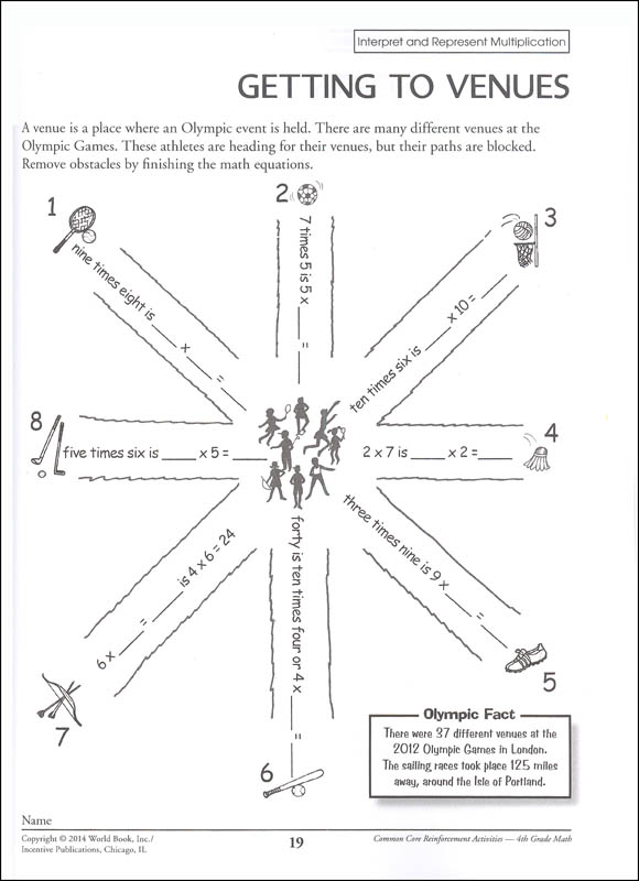 Common Core Math Activities Grade 4 | Incentive Publications