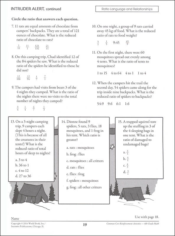 common core math activities grade 6 incentive