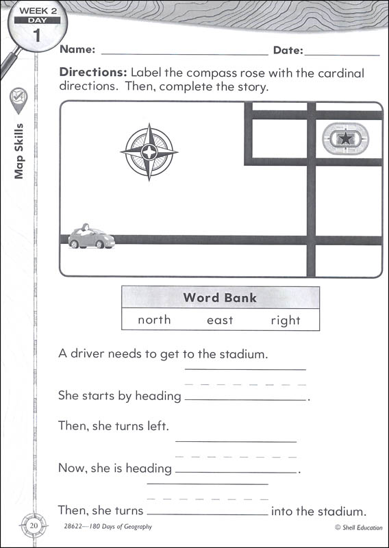 180 Days of Geography for First Grade | Shell Education | 9781425833022