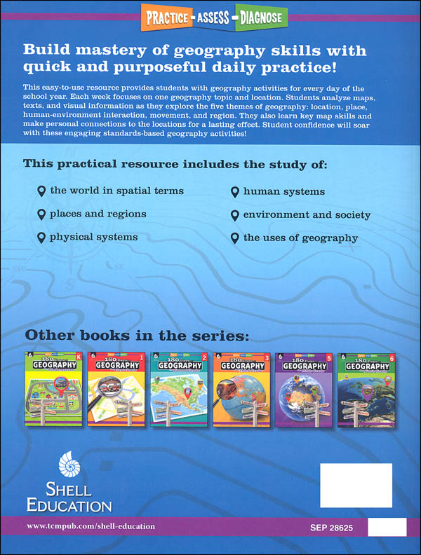 180 Days Of Geography For Fourth Grade Shell Education 9781425833053 180 days of geography for fourth grade shell education 9781425833053