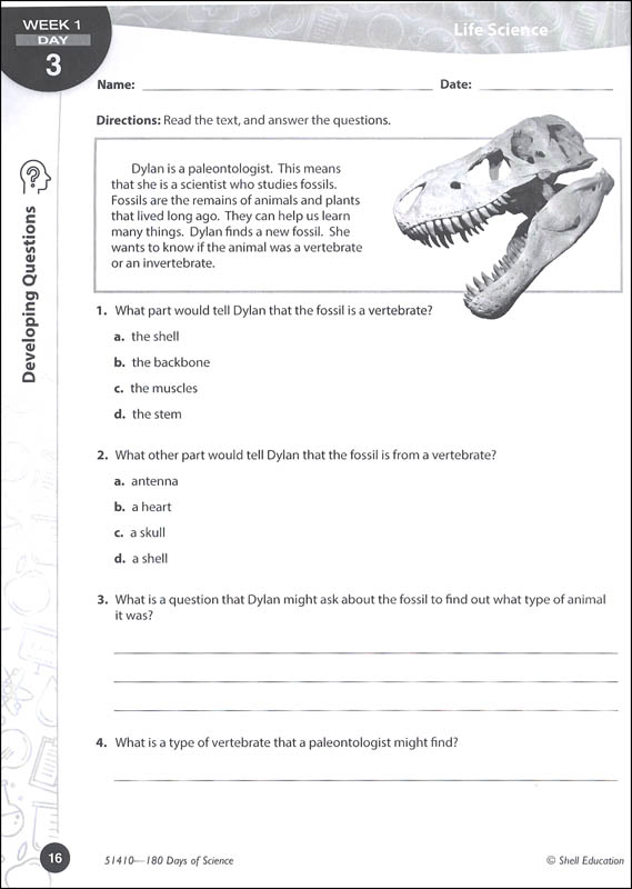 180 days of science for fourth grade shell education 9781425814106