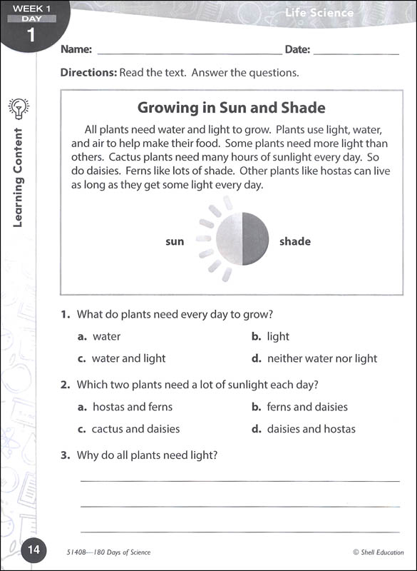 180 Days of Science for Second Grade | Shell Education | 9781425814083