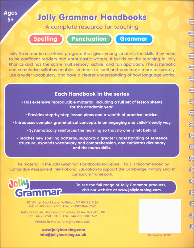 Jolly Phonics Grammar 1 Handbook (Print Letters) | Jolly Phonics ...