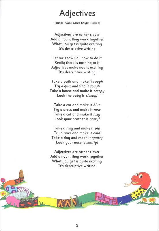 Jolly Phonics Grammar Songs Book and CD (Print Letters) | Jolly Phonics ...