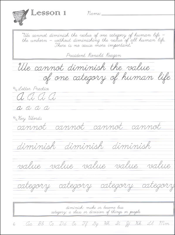 Patriotic Penmanship Grade 6 Enlarged Script | Laurelwood Books ...