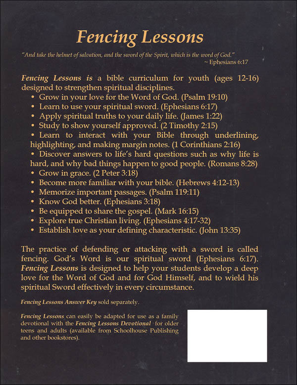 Fencing Lessons Schoolhouse Publishing 9780983465737