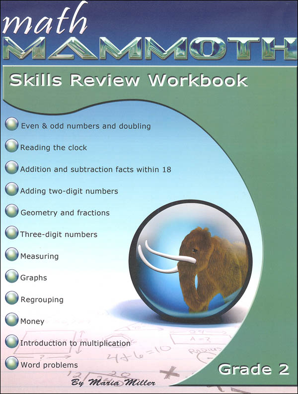 Math Mammoth Grade 2 Color Skills Review Workbook
