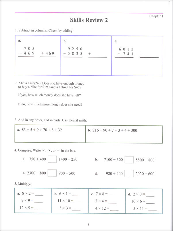 Math Mammoth Grade 4 Color Skills Review Workbook | Taina Marie Miller ...