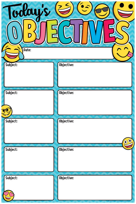 Write & Wipe Magnetic Chart - Emoji Today's Objectives