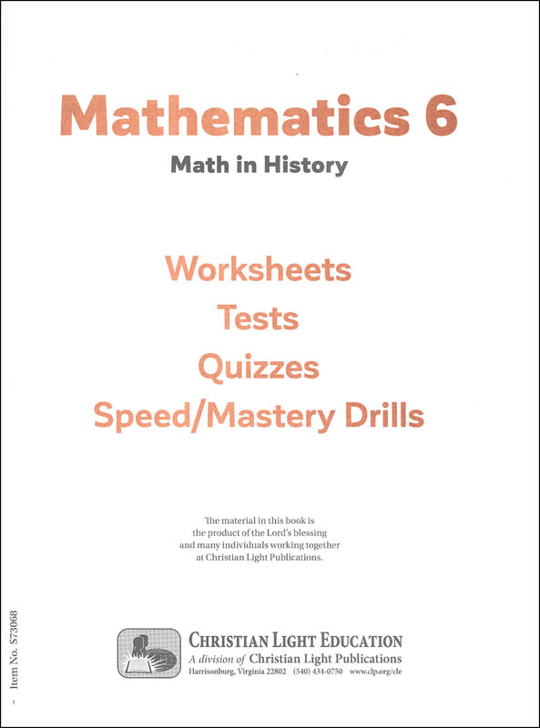 Mathematics Grade 6 Student Material Christian Light