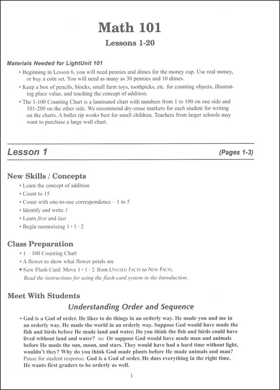 Mathematics Teacher's Guide 101-105 w/ answers Sunrise Edition