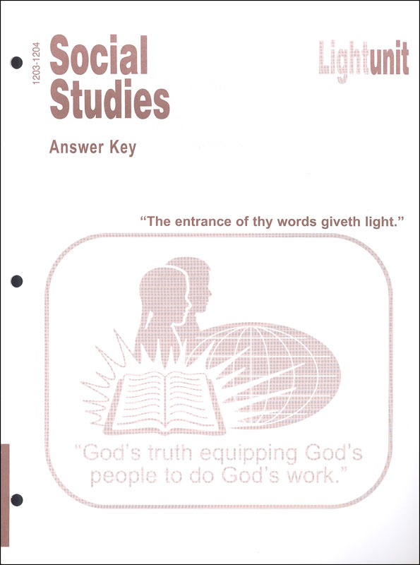 Social Studies 1203-1204 LightUnit Answer Key