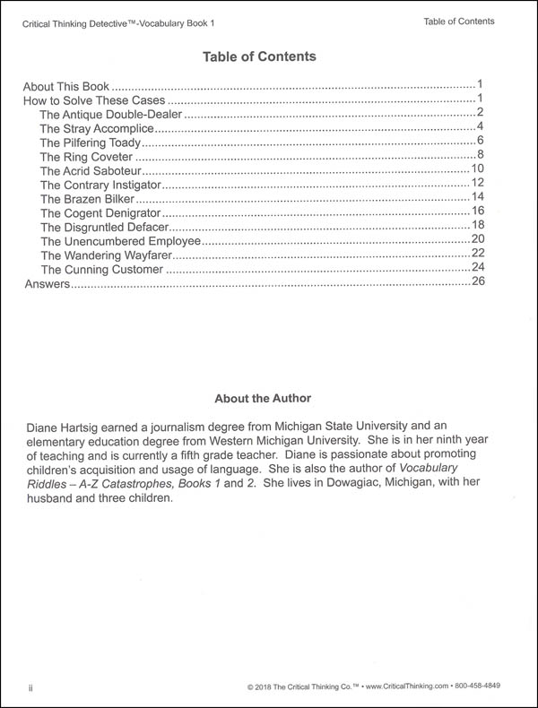 Critical thinking detective vocabulary picture