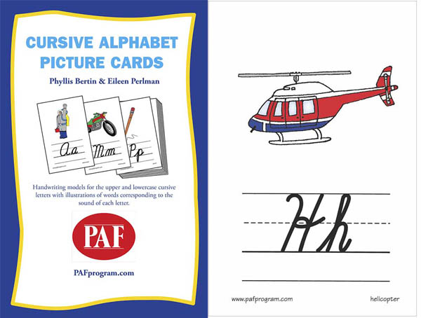 Cursive Alphabet Picture Cards