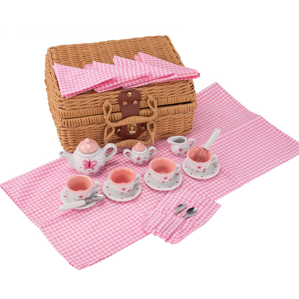 tea party set with basket