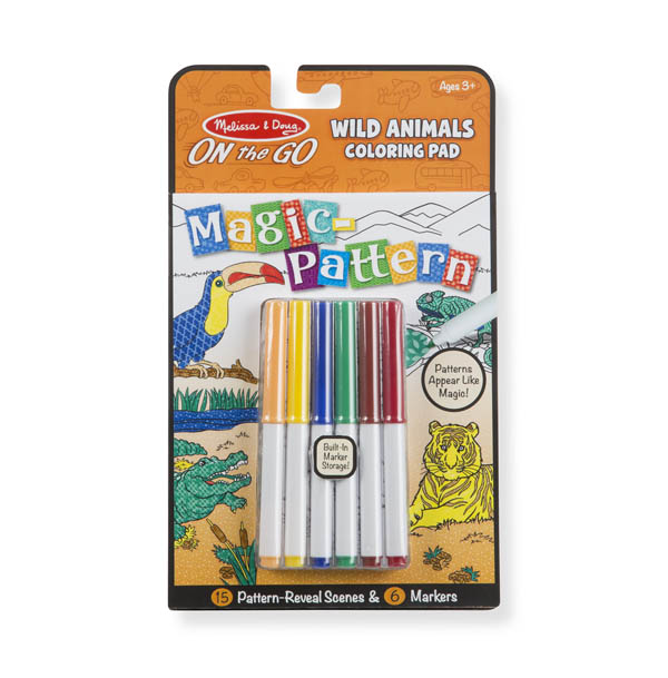 Magic-Pattern Coloring Pad On the Go Wild Animals