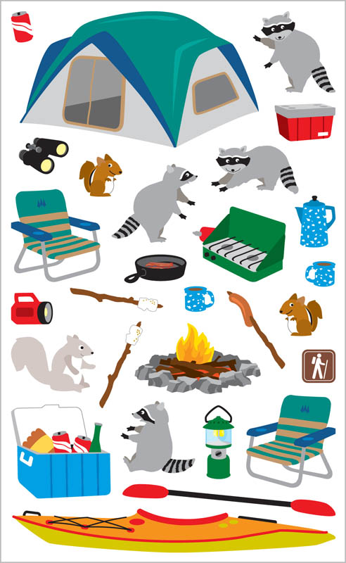 Camping Stickers (2 sheets) | Mrs. Grossman