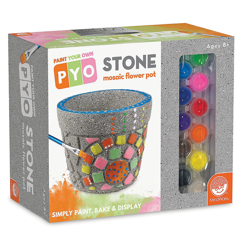 Paint Your Own Mosaic Stone - Flower Pot