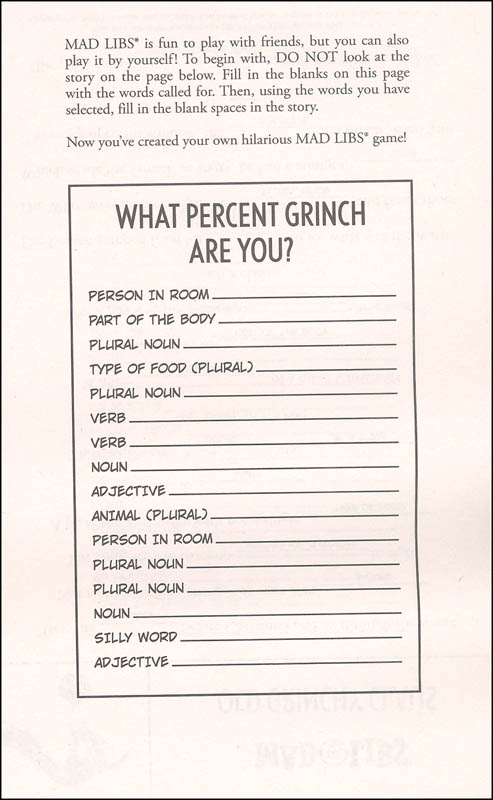 Grinch Mad Libs Penguin Young Readers 9781524788711 Grinch Mad Libs Penguin Young Readers 9781524788711