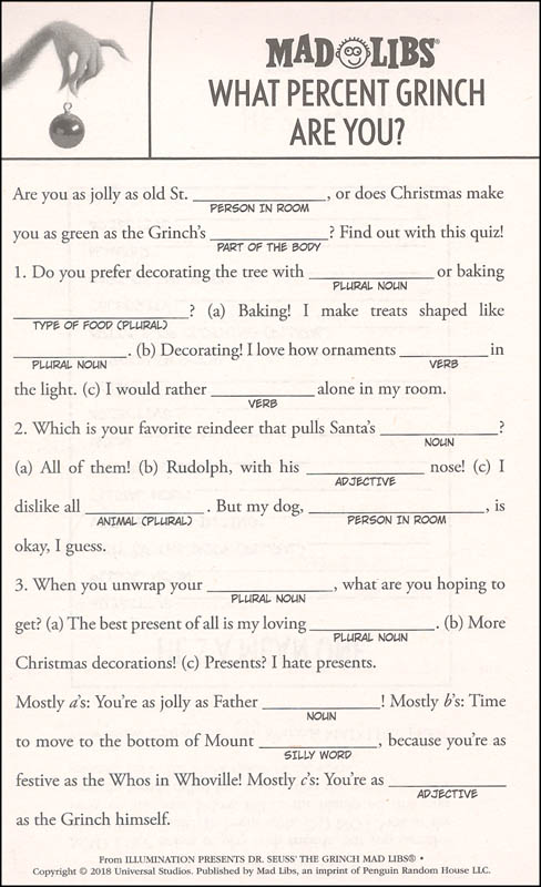 Grinch Mad Libs | Penguin Young Readers | 9781524788711