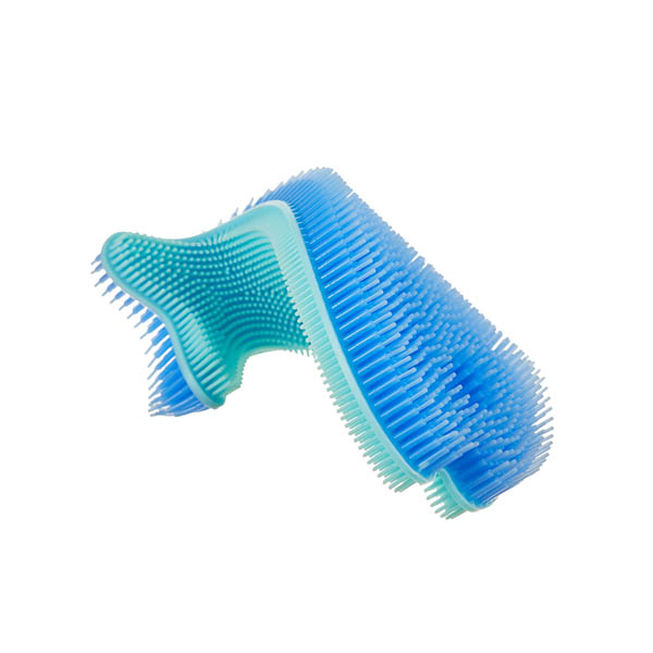 Silicone Fish Bath Scrub - Aqua/Periwinkle | innobaby