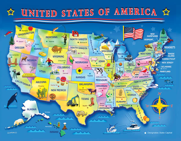 U.S.A. Map Puzzle (60 pieces)