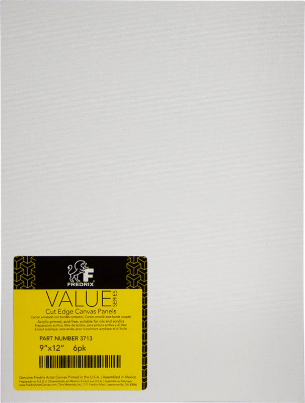 Value Series White Cut Edge Canvas Panel 9" x 12" 6 Pack Fredrix