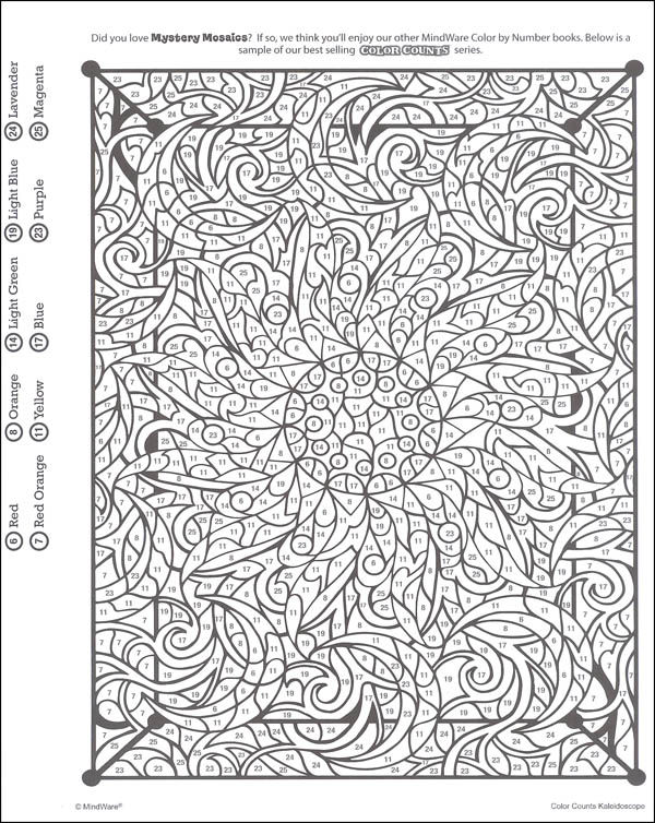 Printable Mystery Color By Number Coloring Pages