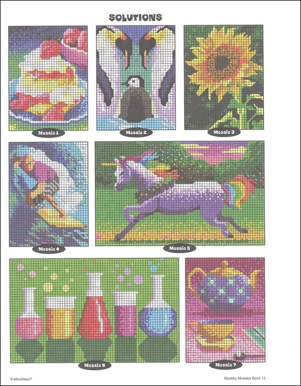 Download Color By Number Mystery Mosaics: Book 13 | MindWare