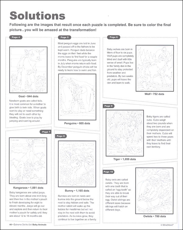 Extreme Dot To Dot Book Baby Animals Mindware