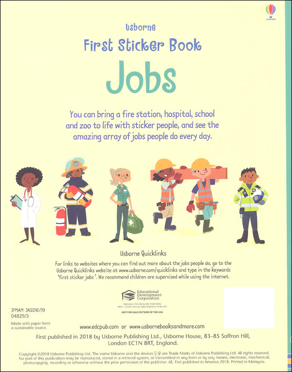 First Sticker Book Jobs EDC / Usborne 9780794543990