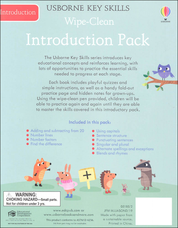 Key Skills WipeClean Intro Pack (Usborne Key Skills) EDC / Usborne 9780794544751