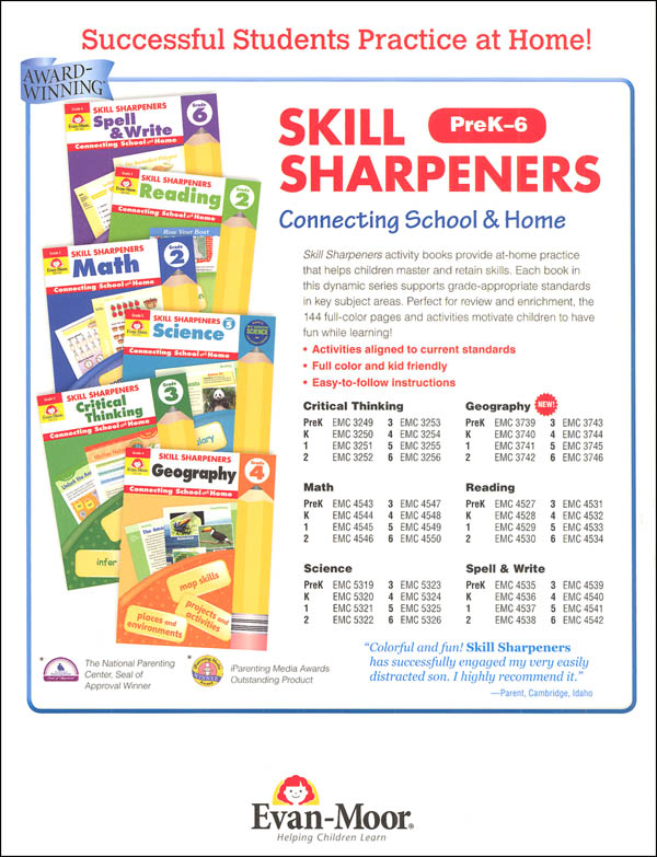 Skill Sharpeners Science Grade 6 EvanMoor 9781629381589