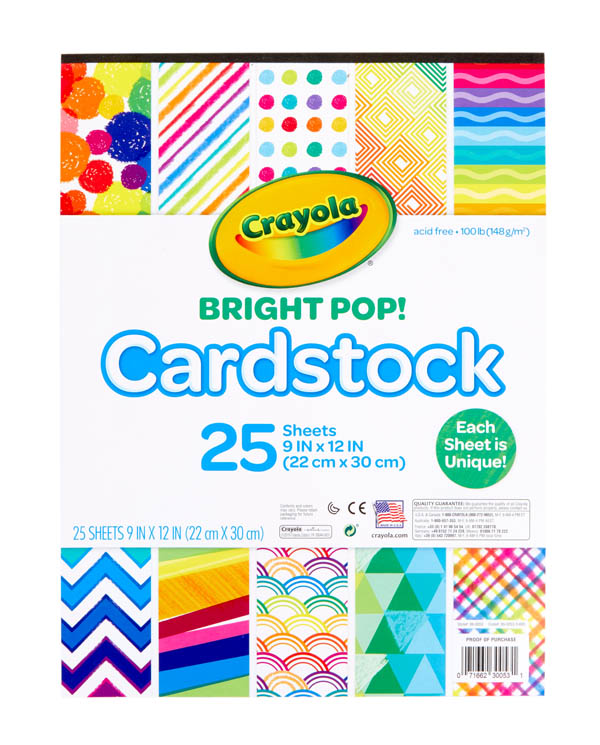 Crayola Bright Pop Cardstock 25 Sheets