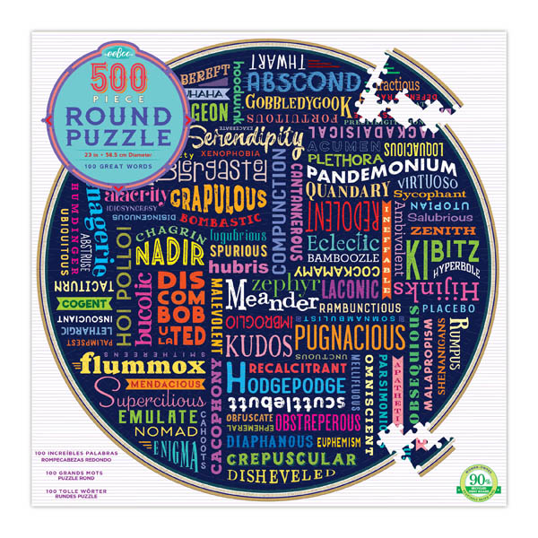 100 Great Words Round Puzzle (500 pieces)