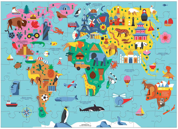 Map of the World Puzzle Mudpuppy Press 9780735360846