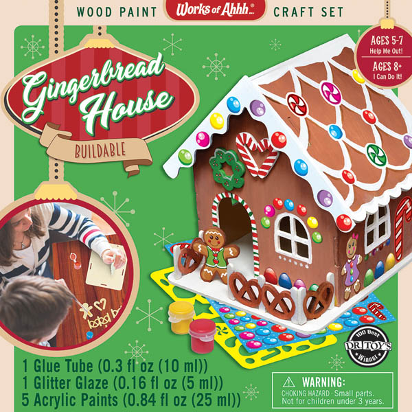 Gingerbread House Buildable Wood Paint Kit