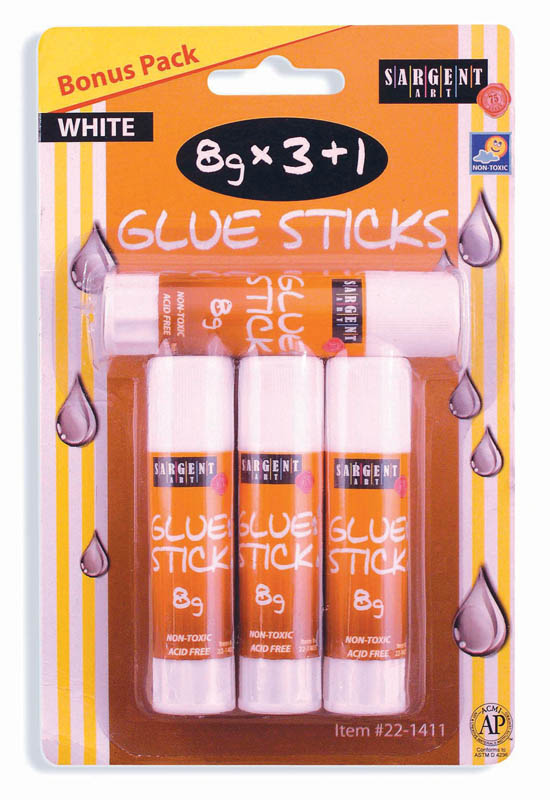 White Glue Stick 3 count + 1 (8 gram) Sargent Art