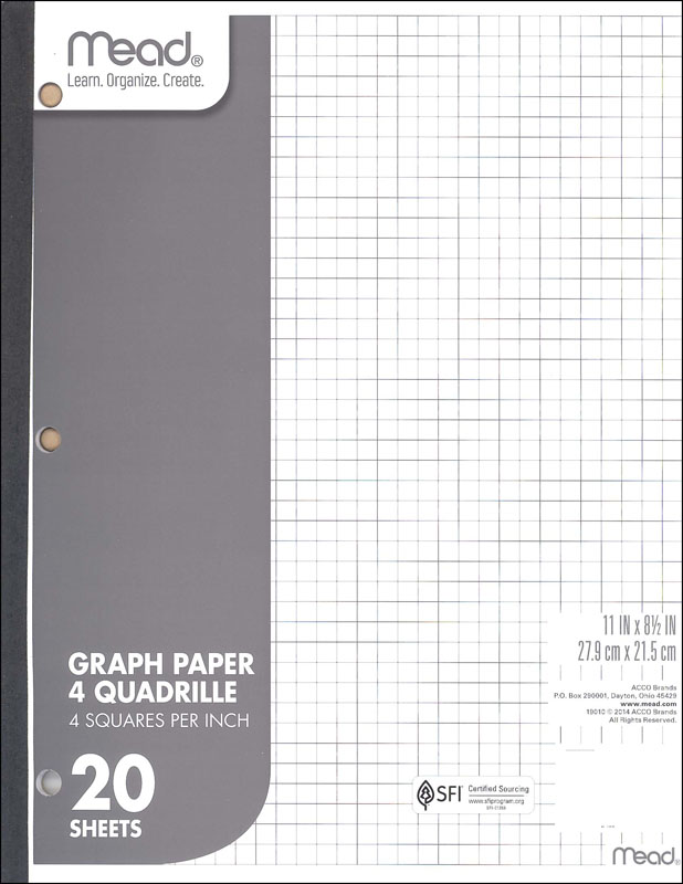 Mead Graph Paper (4 squares per inch)
